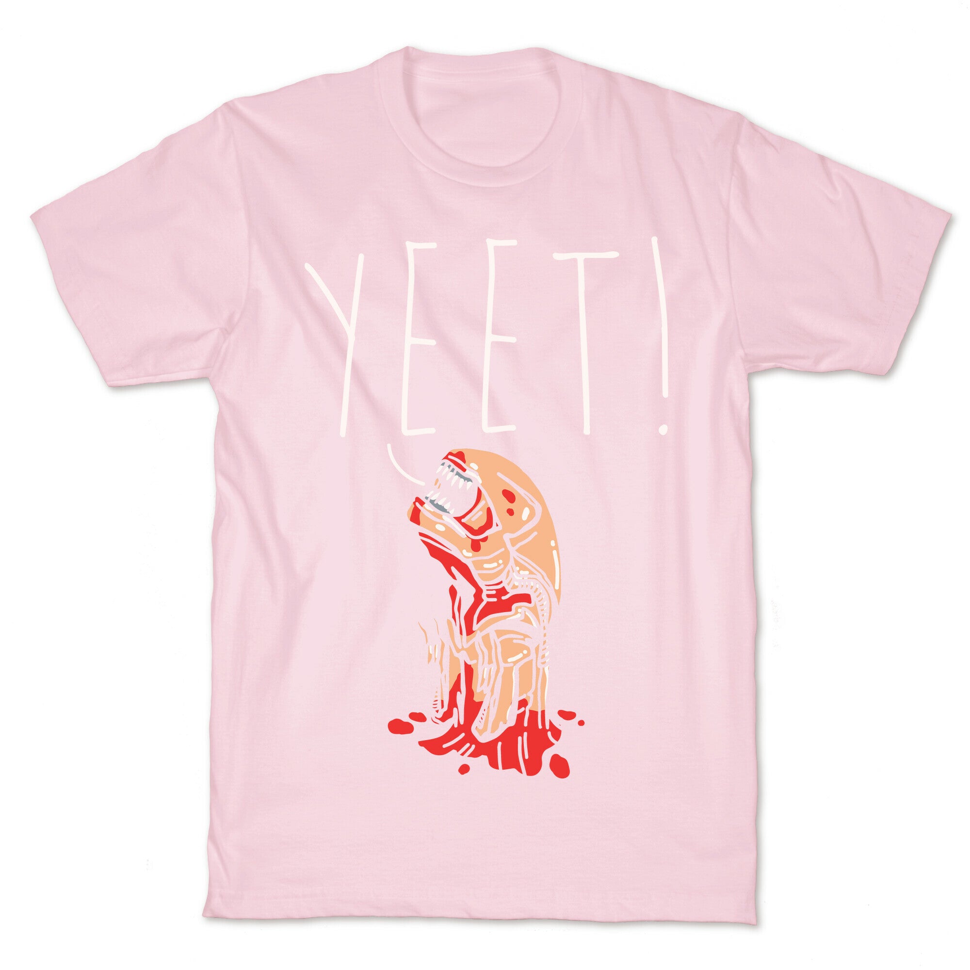 Yeet Alien Parody White Print T-Shirt