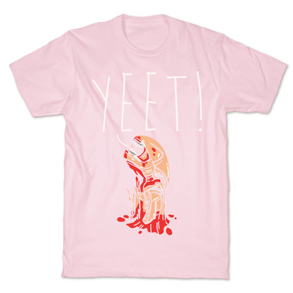Yeet Alien Parody White Print T-Shirt
