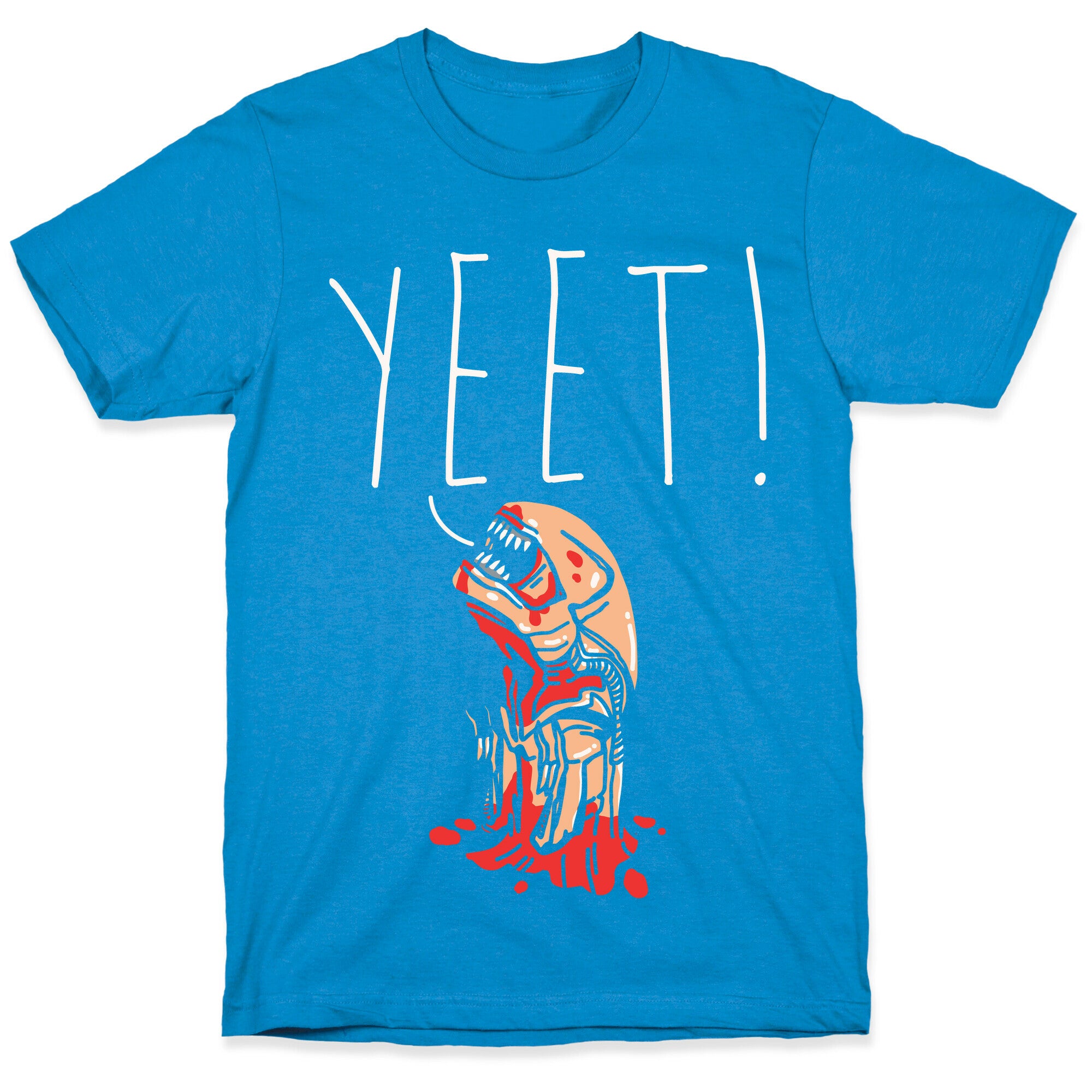Yeet Alien Parody White Print T-Shirt