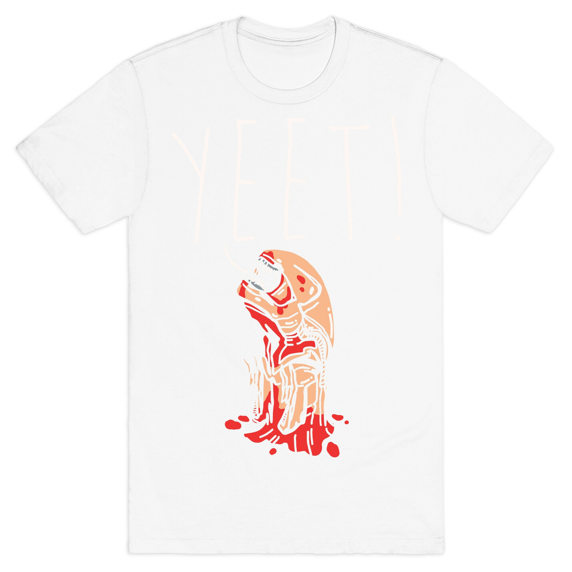 Yeet Alien Parody White Print T-Shirt