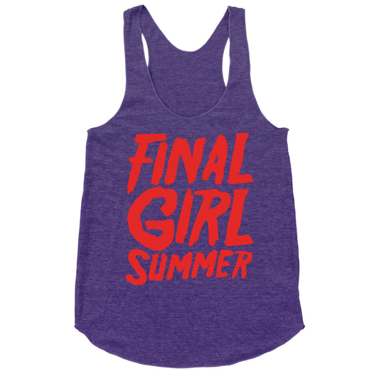 Final Girl Summer Parody White Print Racerback Tank