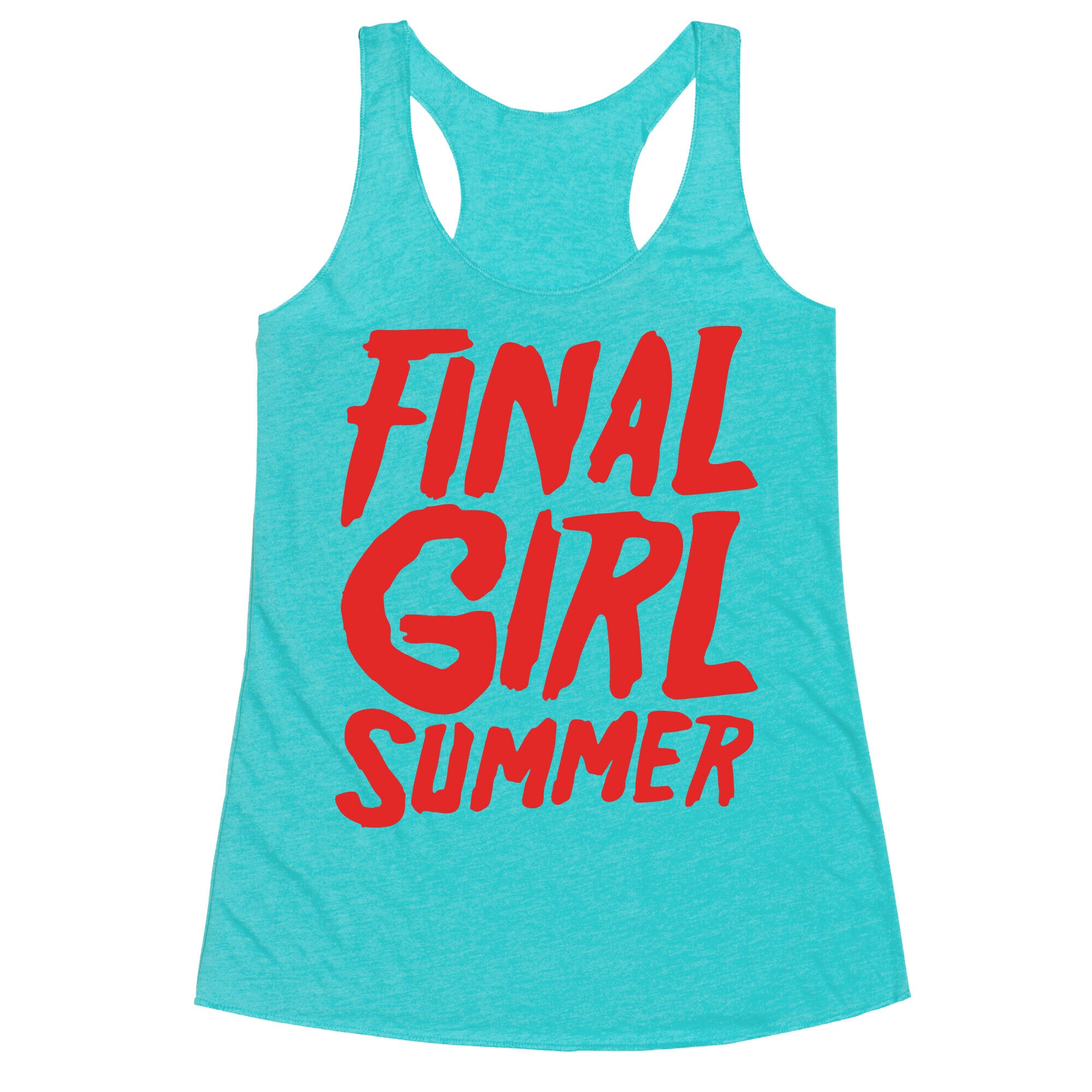 Final Girl Summer Parody White Print Racerback Tank