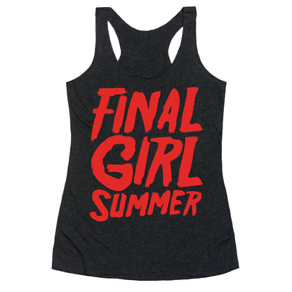 Final Girl Summer Parody White Print Racerback Tank