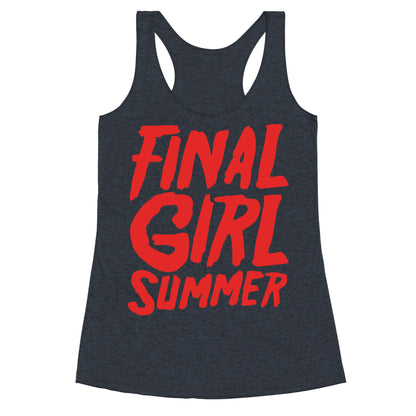 Final Girl Summer Parody White Print Racerback Tank