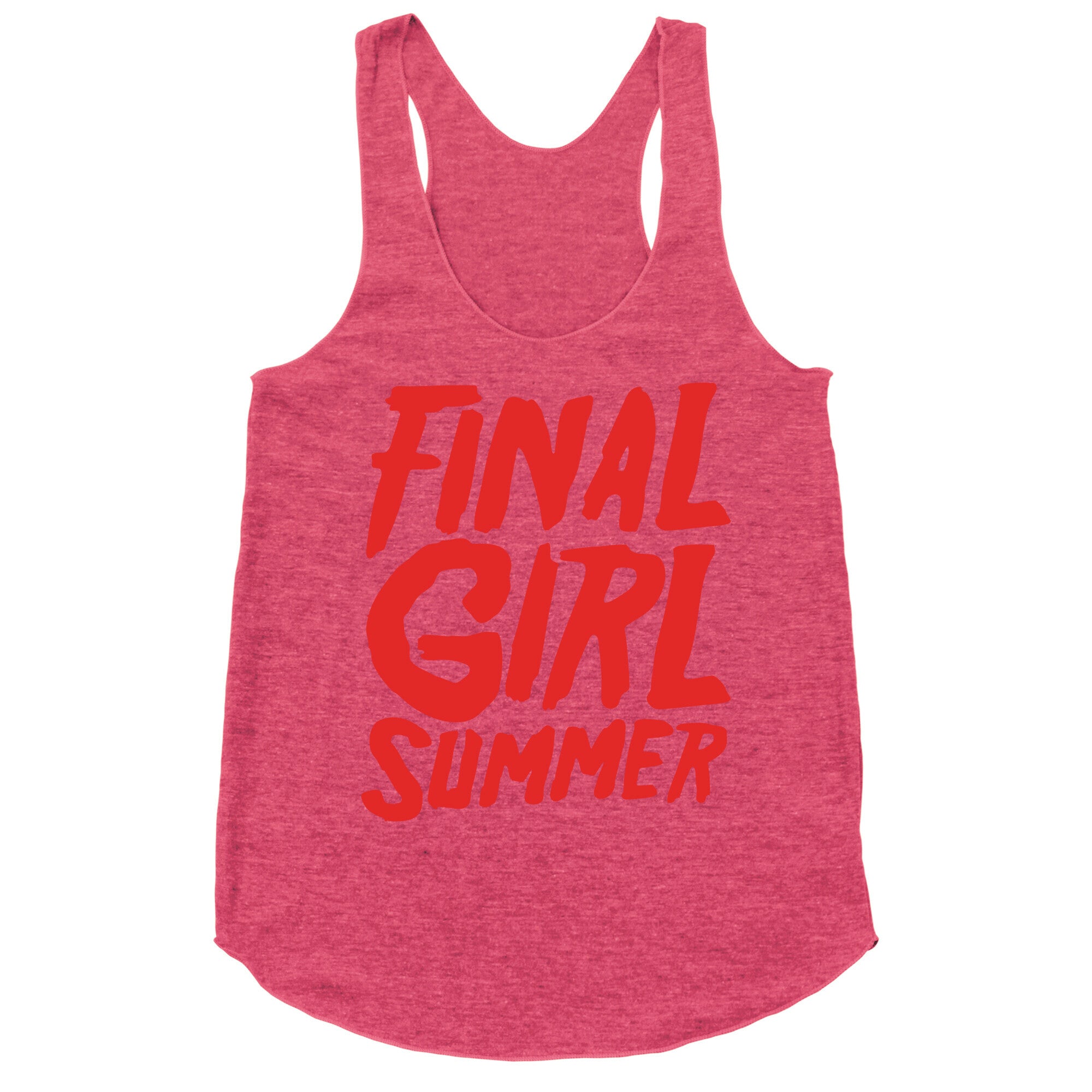 Final Girl Summer Parody White Print Racerback Tank