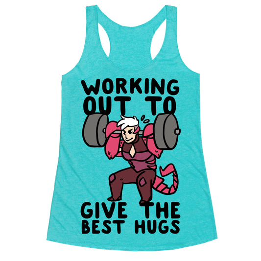Working Out to Give the Best Hugs - Scorpia Racerback Tank