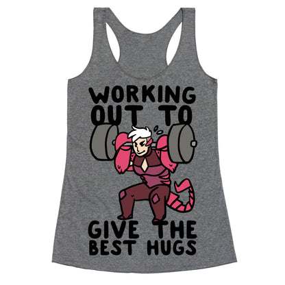 Working Out to Give the Best Hugs - Scorpia Racerback Tank