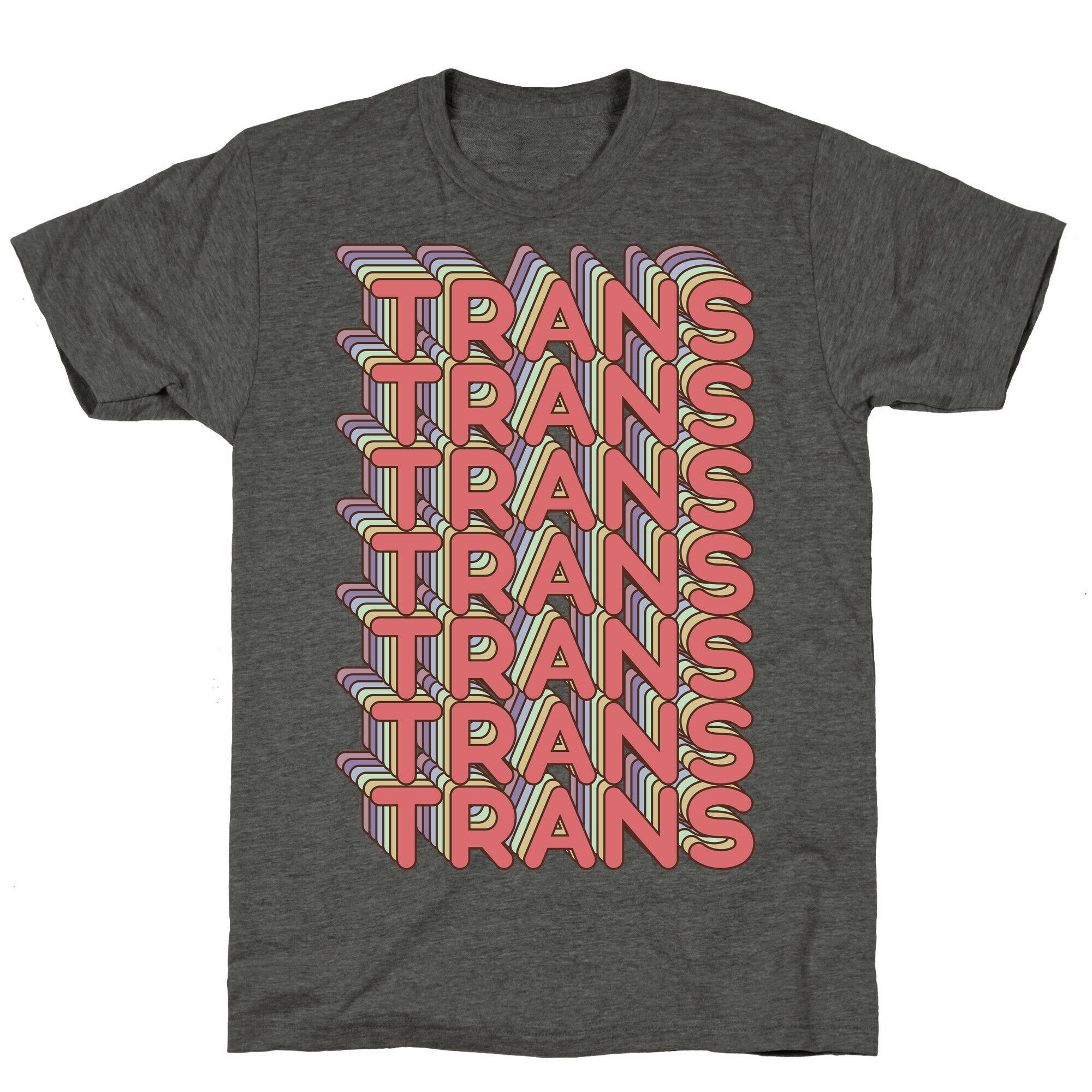 Trans Retro Rainbow Unisex Triblend Tee