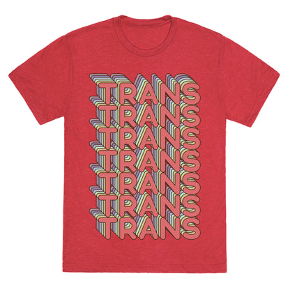 Trans Retro Rainbow Unisex Triblend Tee