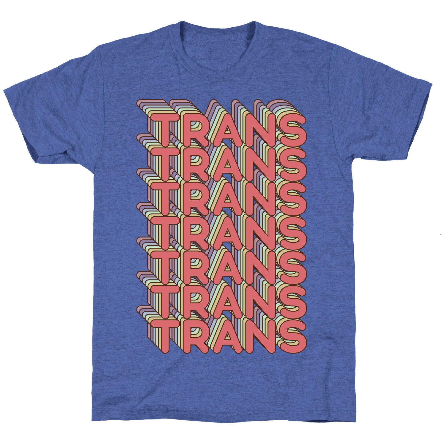Trans Retro Rainbow Unisex Triblend Tee