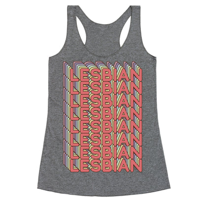 Lesbian Retro Rainbow Racerback Tank