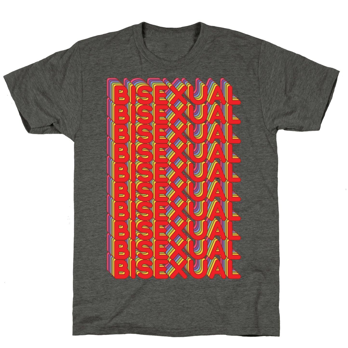 Bisexual Retro Rainbow Unisex Triblend Tee