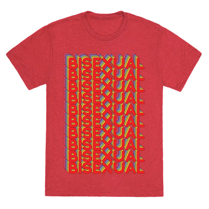 Bisexual Retro Rainbow Unisex Triblend Tee