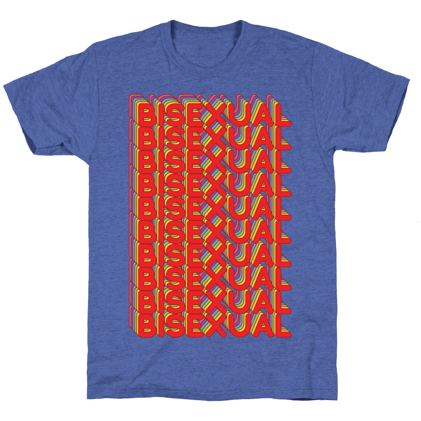 Bisexual Retro Rainbow Unisex Triblend Tee