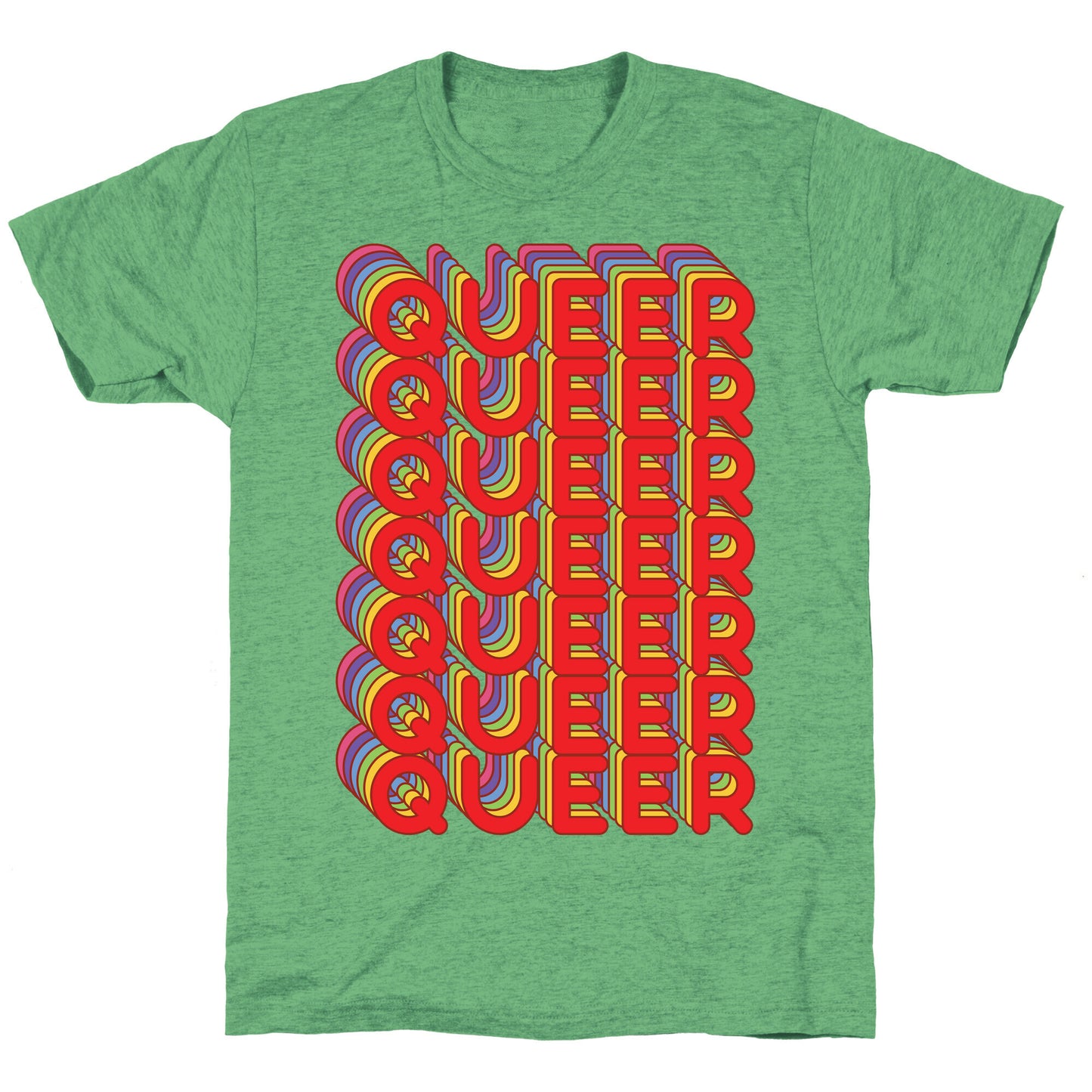 Queer Retro Rainbow Unisex Triblend Tee