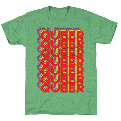 Queer Retro Rainbow Unisex Triblend Tee