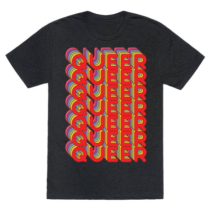 Queer Retro Rainbow Unisex Triblend Tee