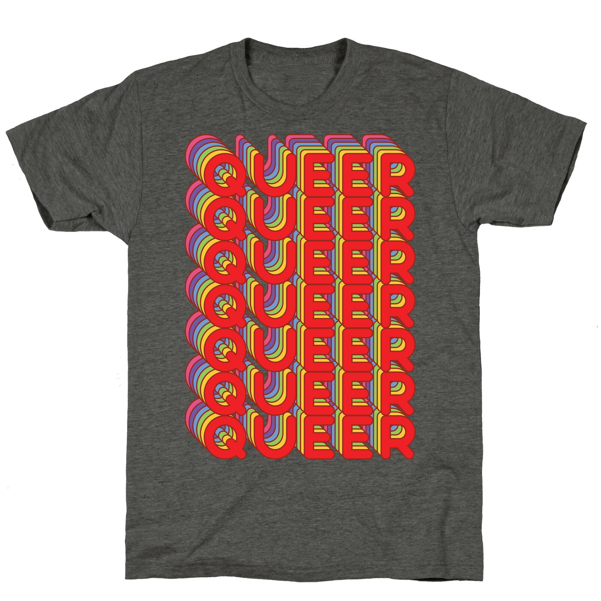 Queer Retro Rainbow Unisex Triblend Tee
