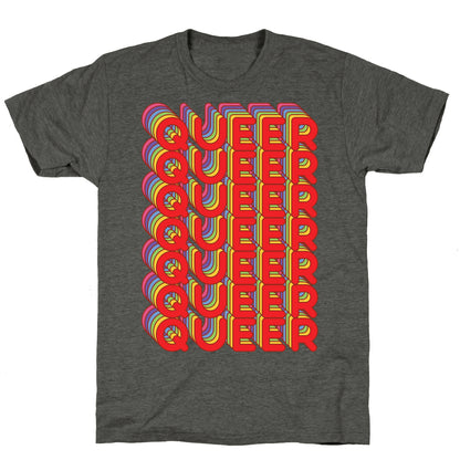 Queer Retro Rainbow Unisex Triblend Tee