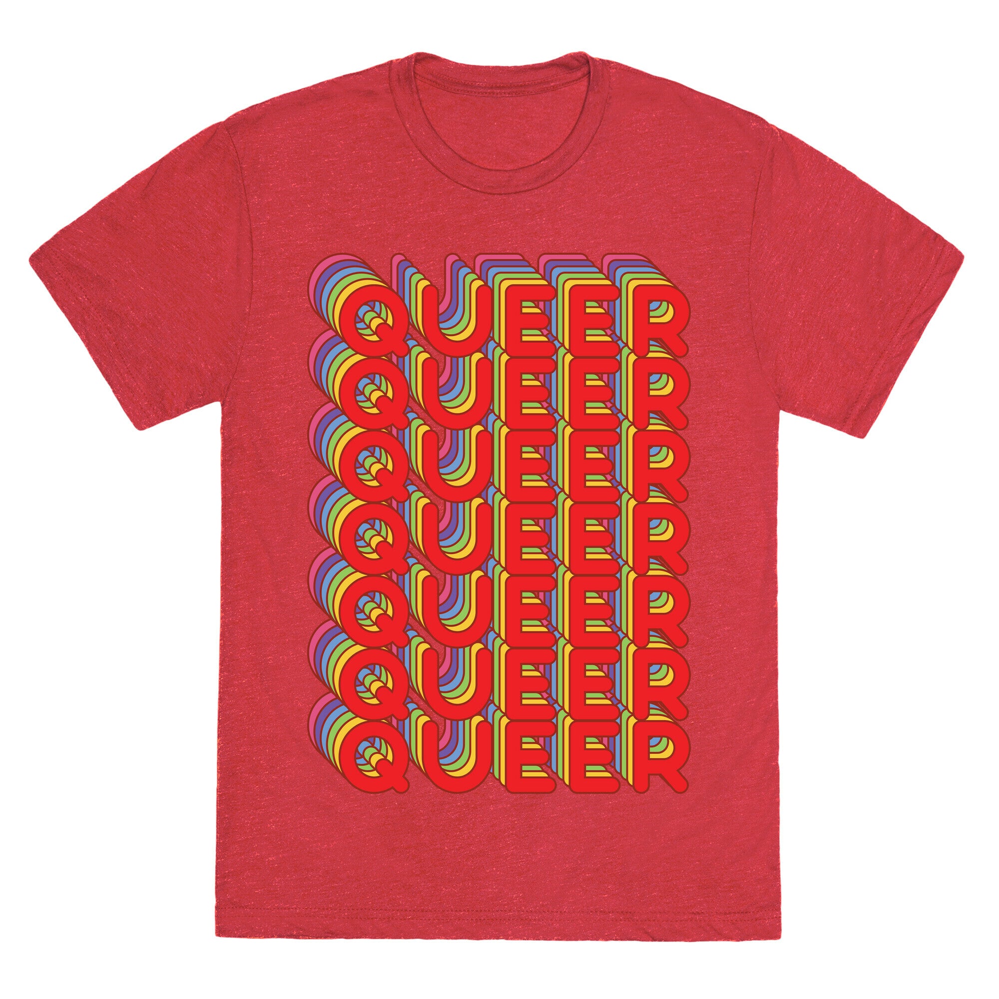 Queer Retro Rainbow Unisex Triblend Tee