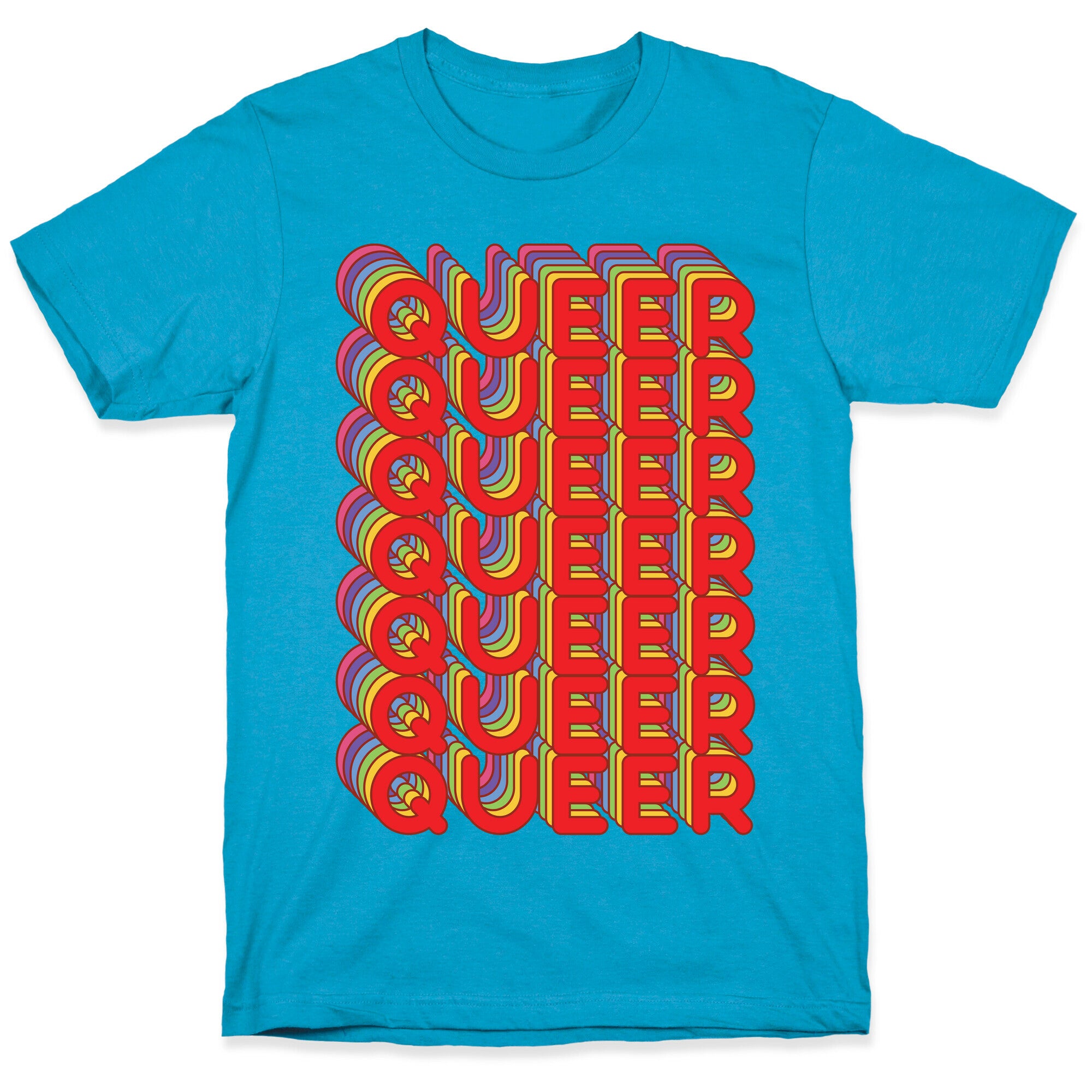 Queer Retro Rainbow Unisex Triblend Tee