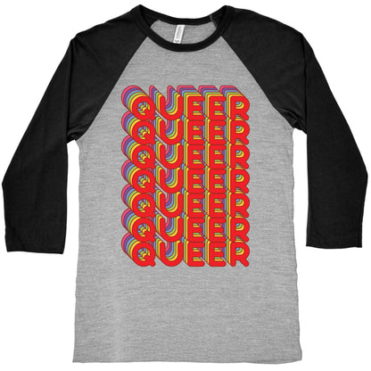 Queer Retro Rainbow Baseball Tee