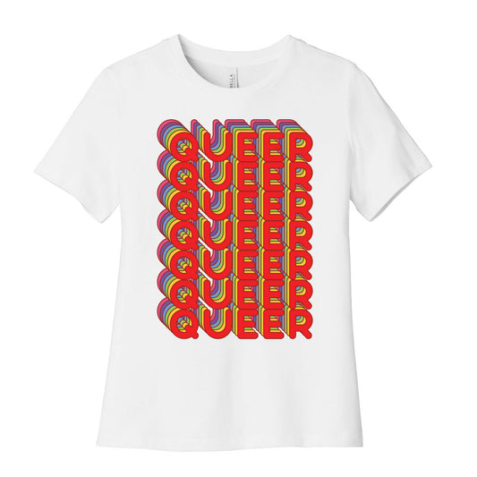 Queer Retro Rainbow Women's Cotton Tee