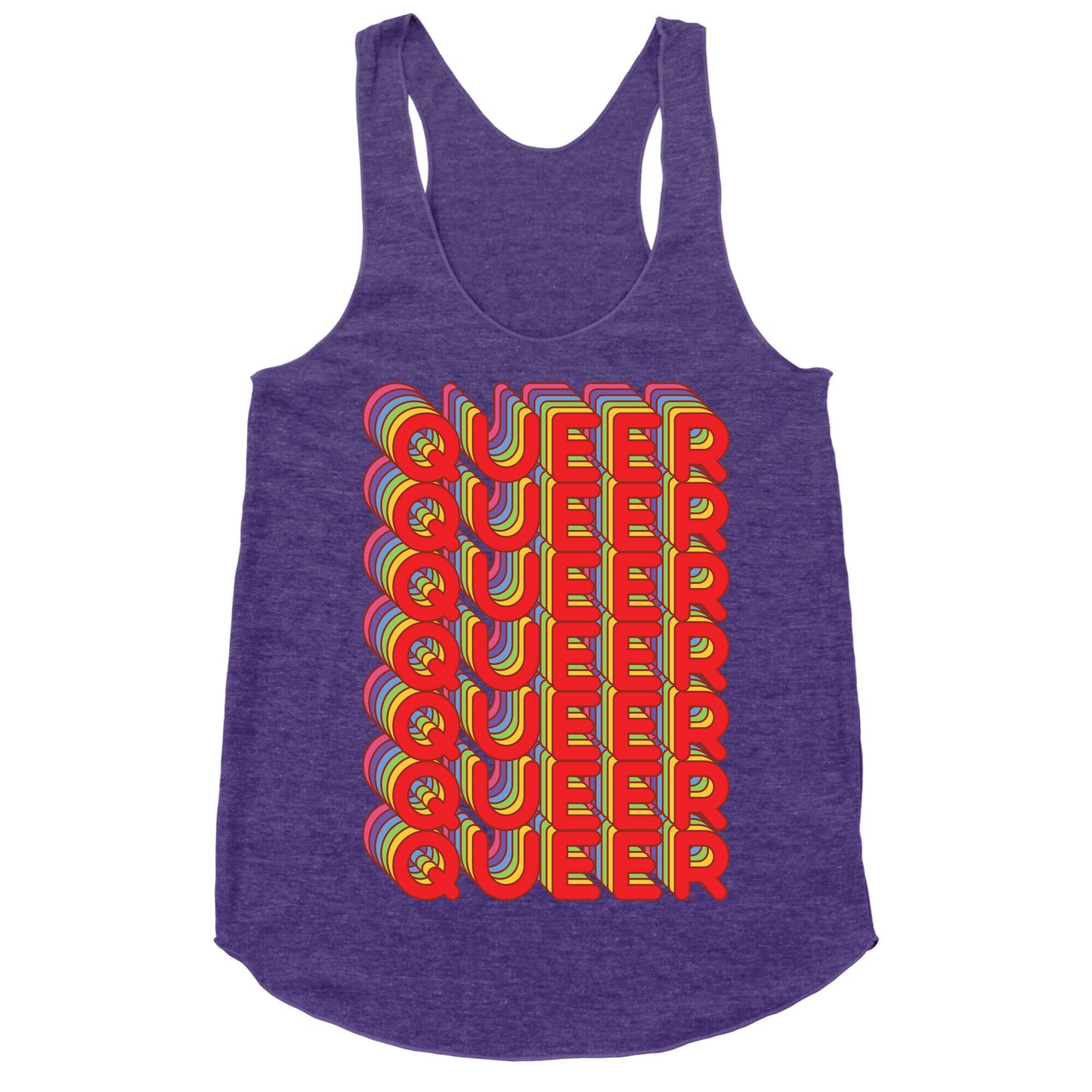 Queer Retro Rainbow Racerback Tank