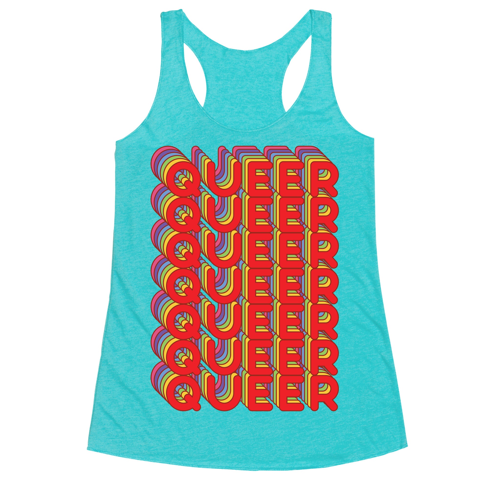 Queer Retro Rainbow Racerback Tank