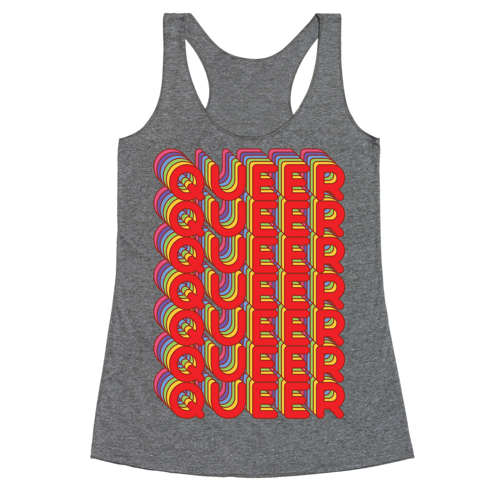 Queer Retro Rainbow Racerback Tank