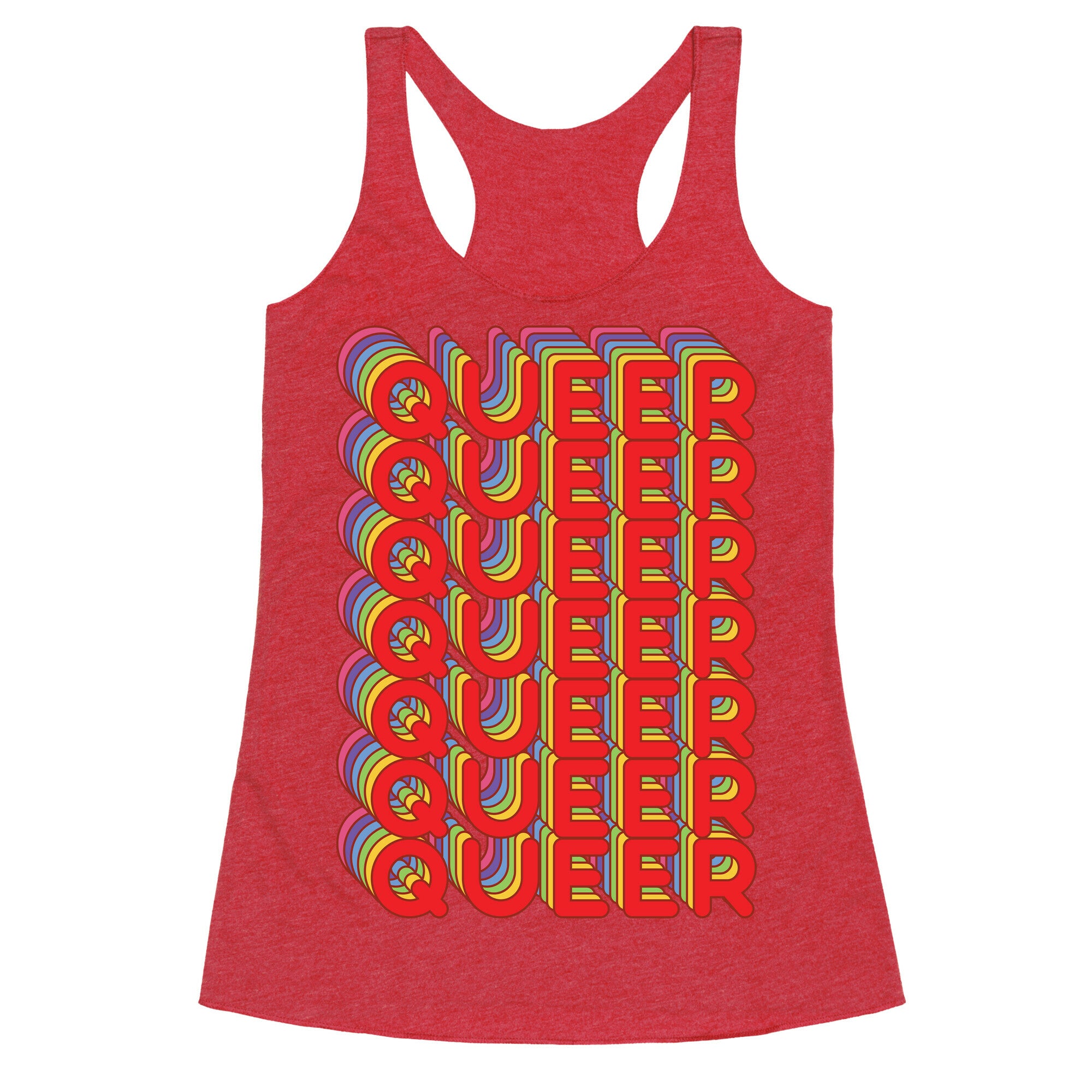 Queer Retro Rainbow Racerback Tank