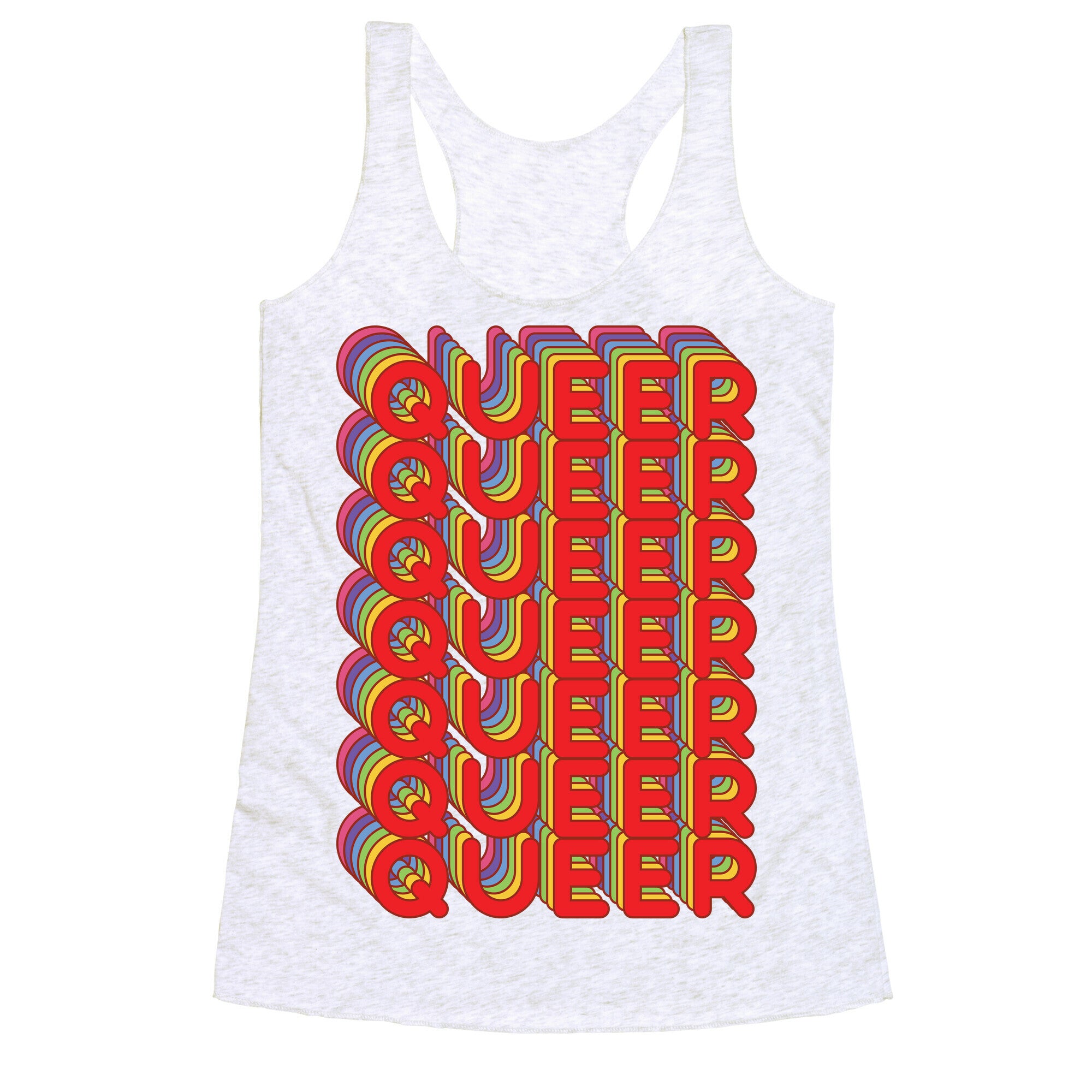 Queer Retro Rainbow Racerback Tank