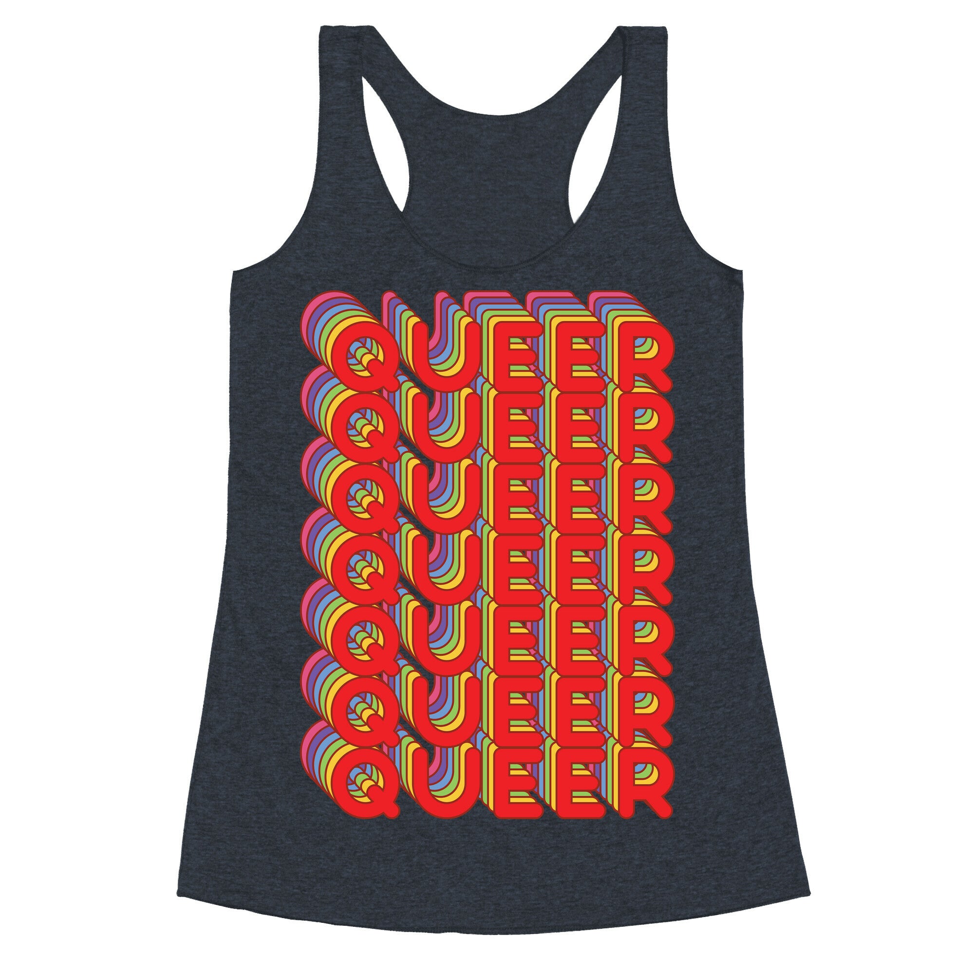 Queer Retro Rainbow Racerback Tank