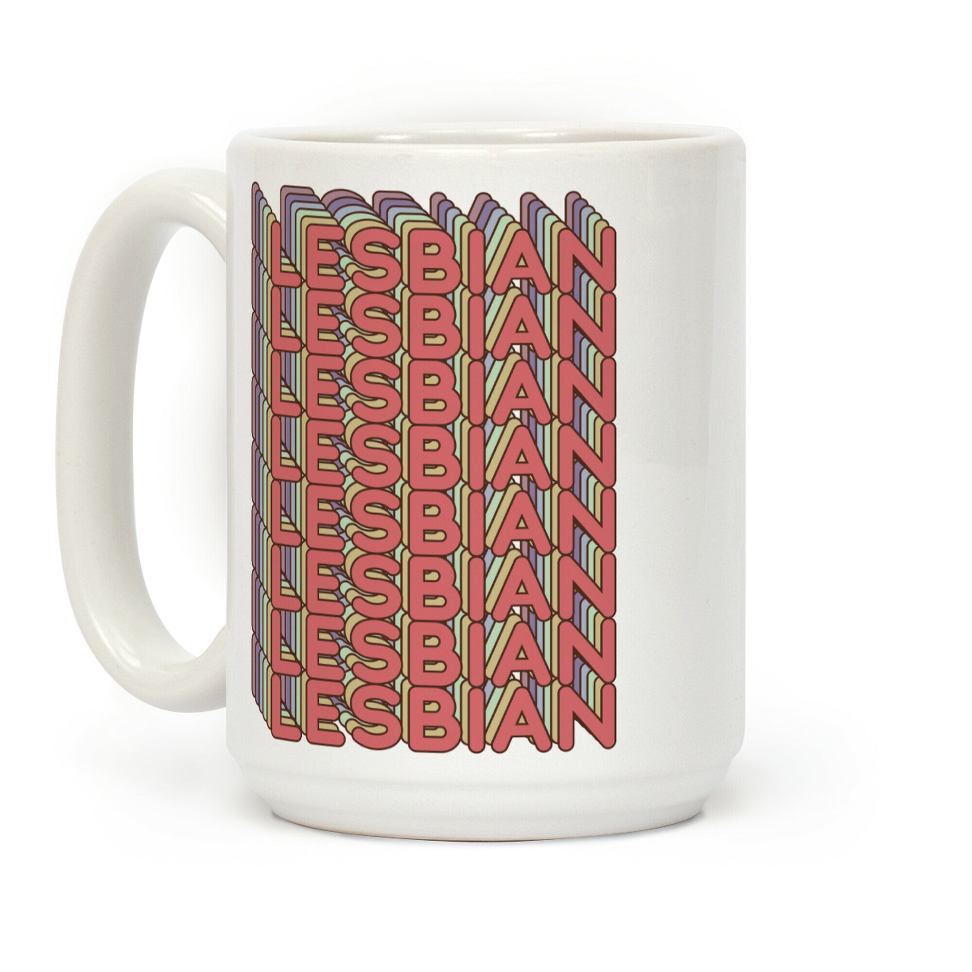 Lesbian Retro Rainbow Coffee Mug