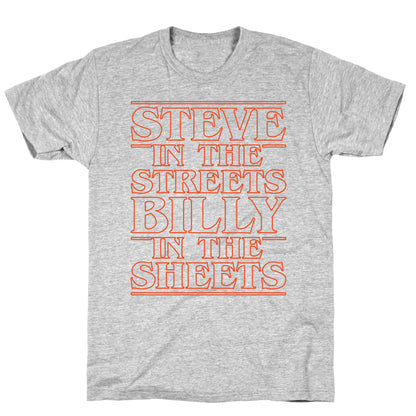 Steve In The Streets Billy In The Sheets Parody White Print T-Shirt