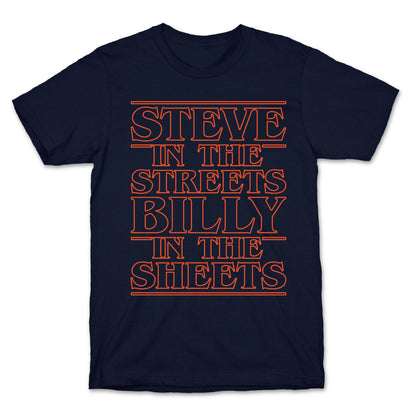 Steve In The Streets Billy In The Sheets Parody White Print T-Shirt
