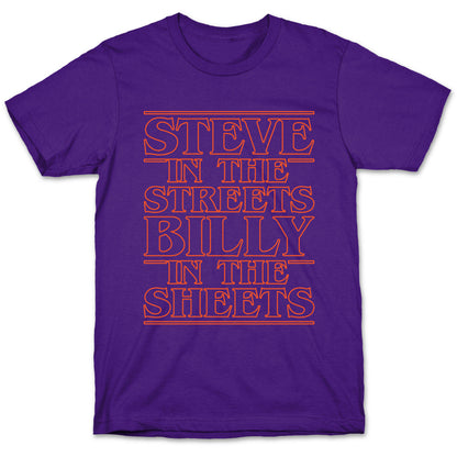 Steve In The Streets Billy In The Sheets Parody White Print T-Shirt