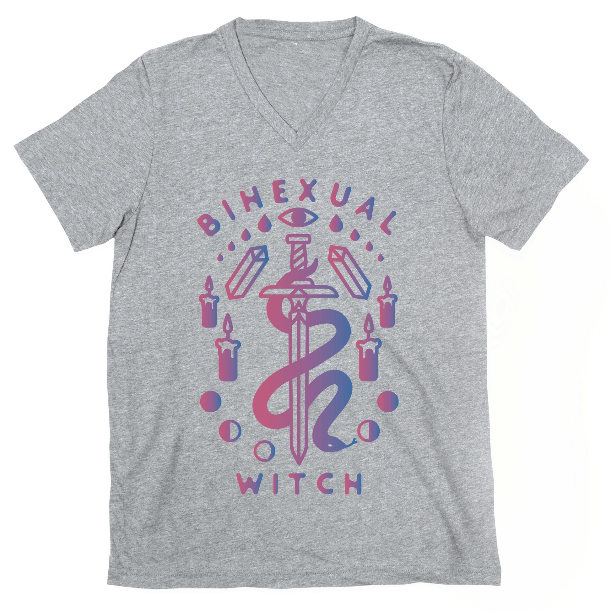Bihexual Witch Bisexual Pride Colors V-Neck