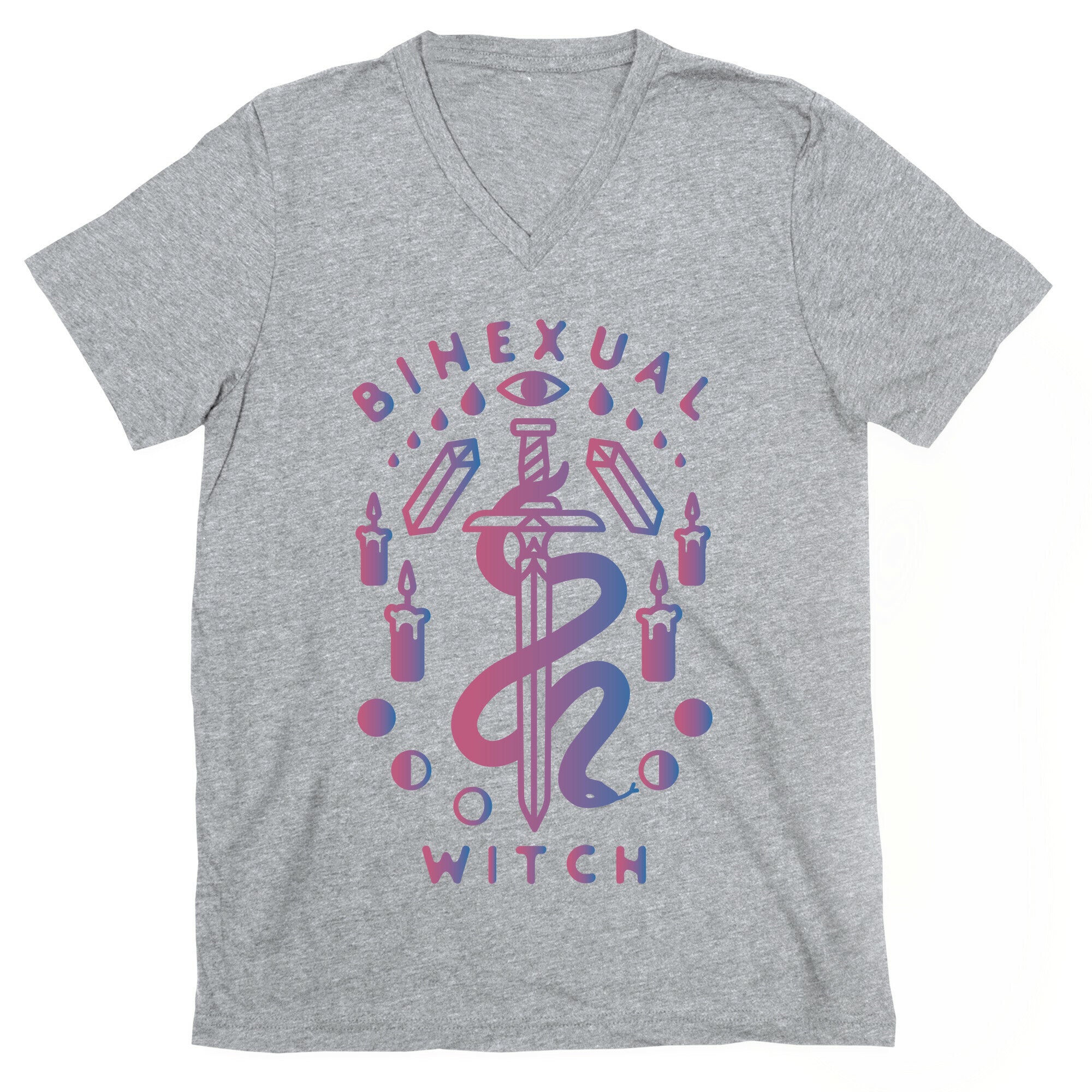 Bihexual Witch Bisexual Pride Colors V-Neck
