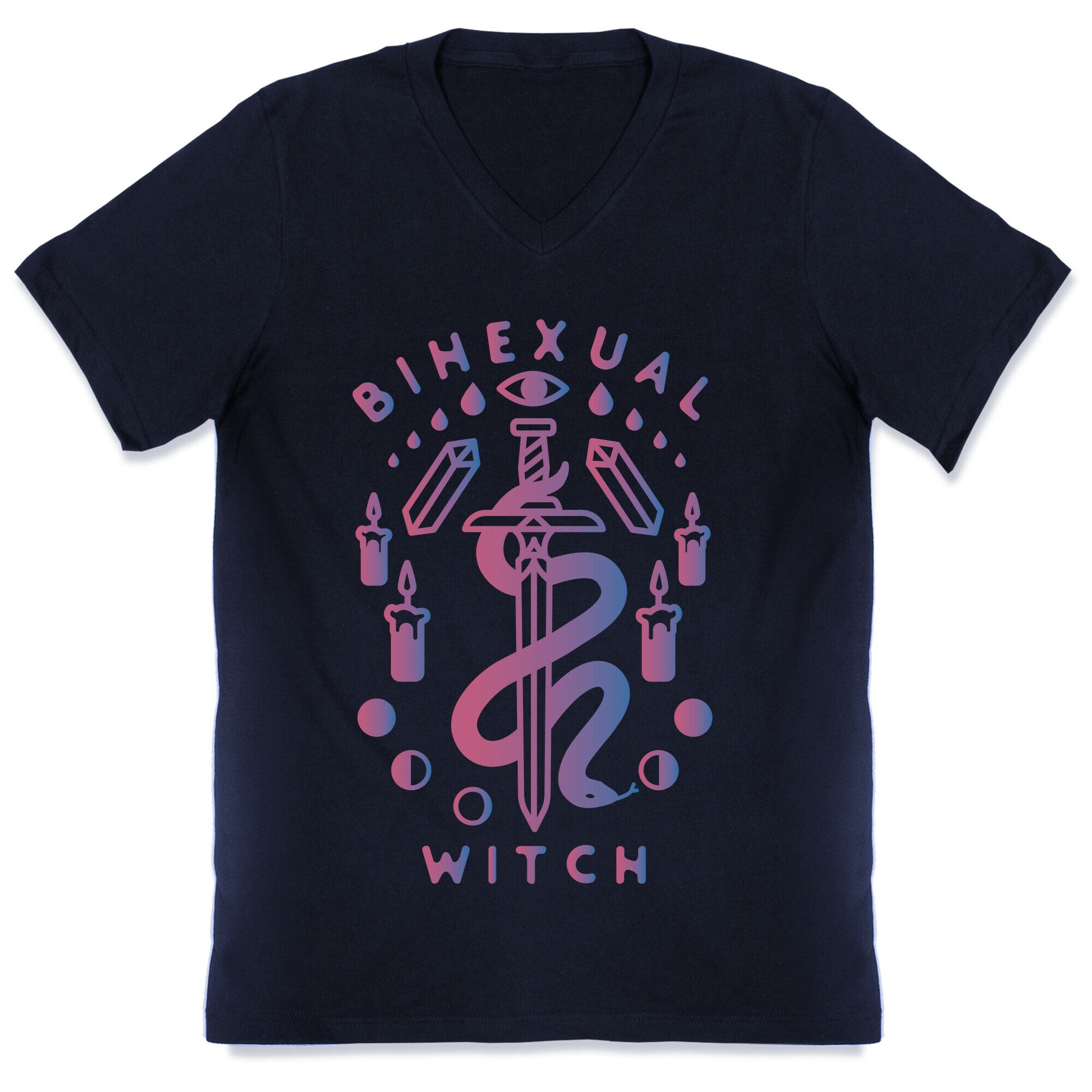 Bihexual Witch Bisexual Pride Colors V-Neck