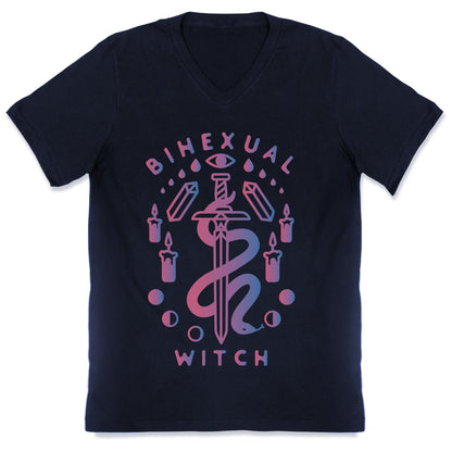 Bihexual Witch Bisexual Pride Colors V-Neck