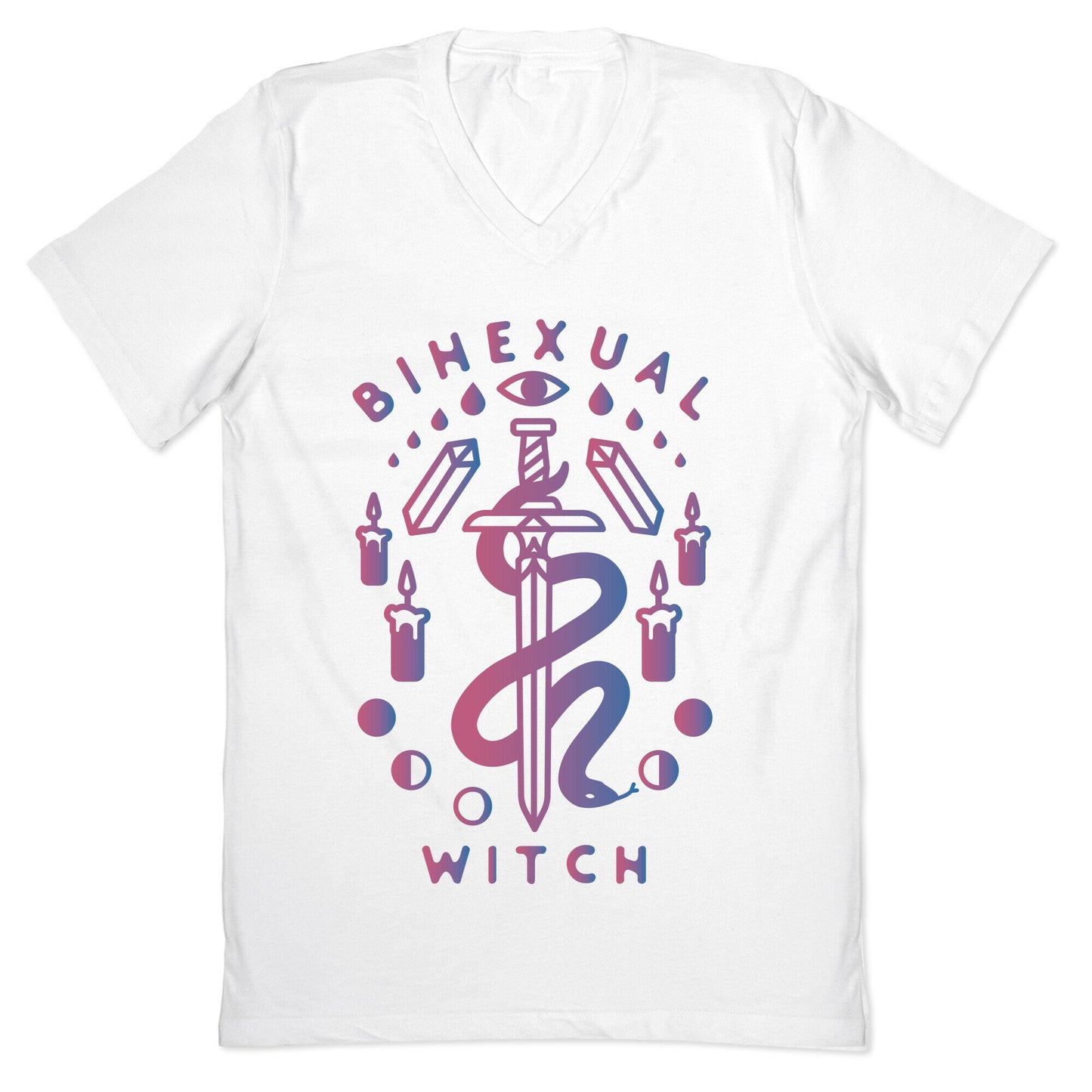 Bihexual Witch Bisexual Pride Colors V-Neck