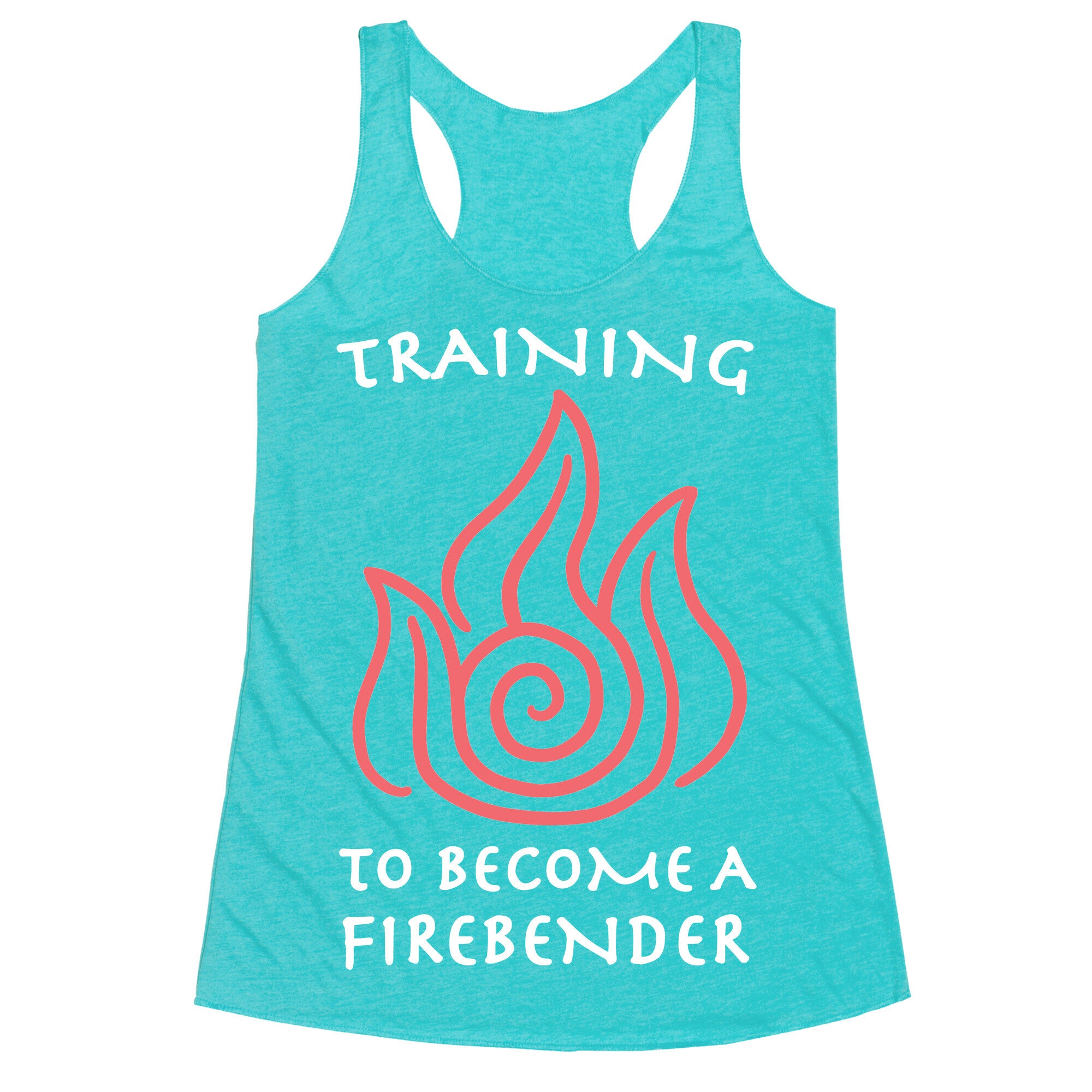 Training to Become A Firebender Racerback Tank