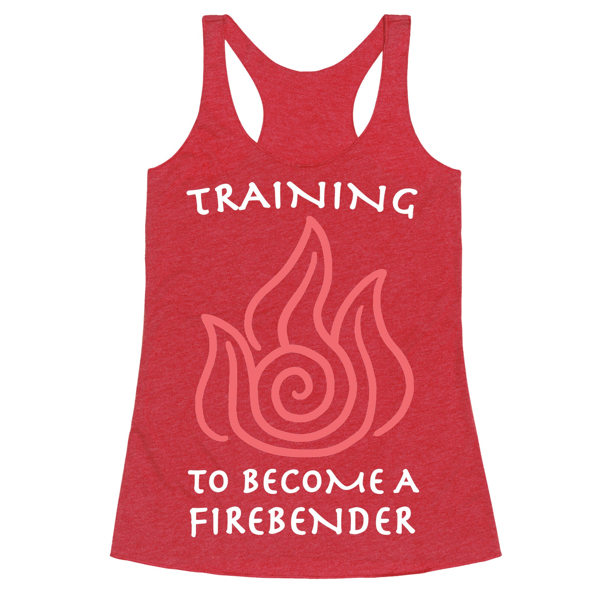 Training to Become A Firebender Racerback Tank