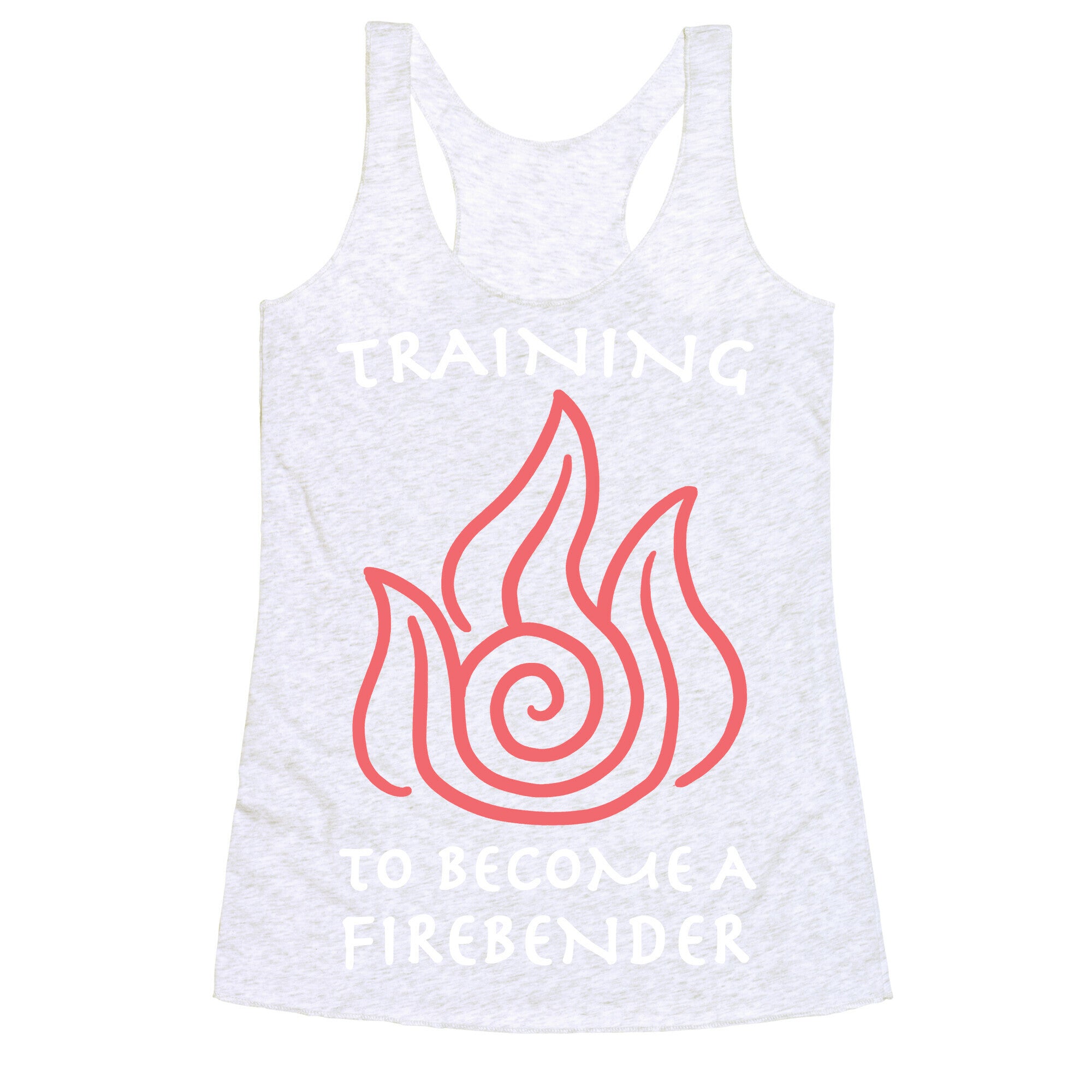 Training to Become A Firebender Racerback Tank