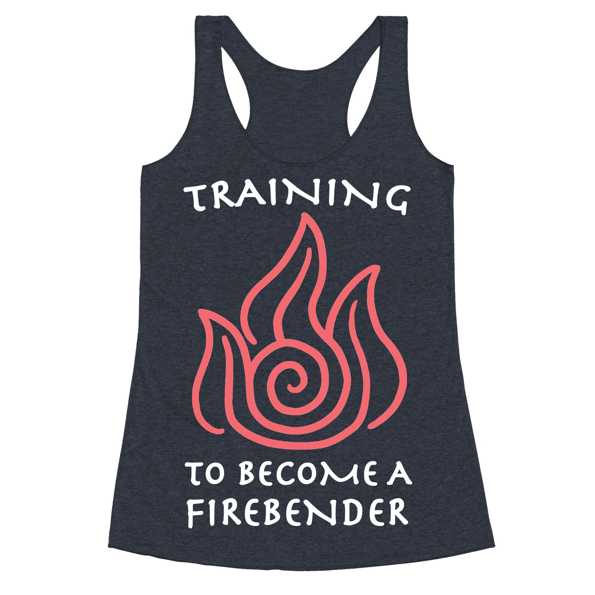 Training to Become A Firebender Racerback Tank