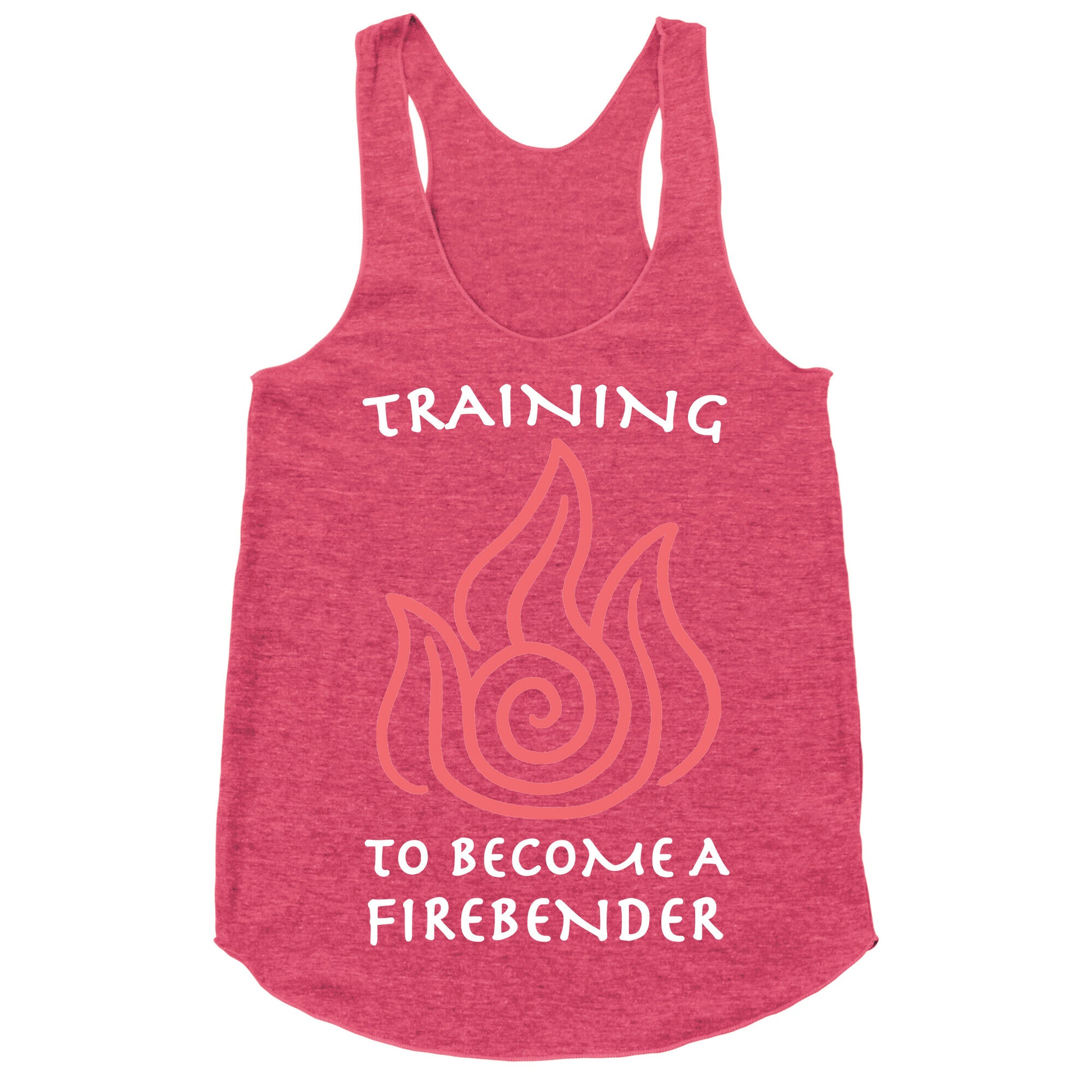 Training to Become A Firebender Racerback Tank