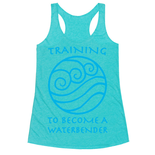 Training to Become A Waterbender Racerback Tank