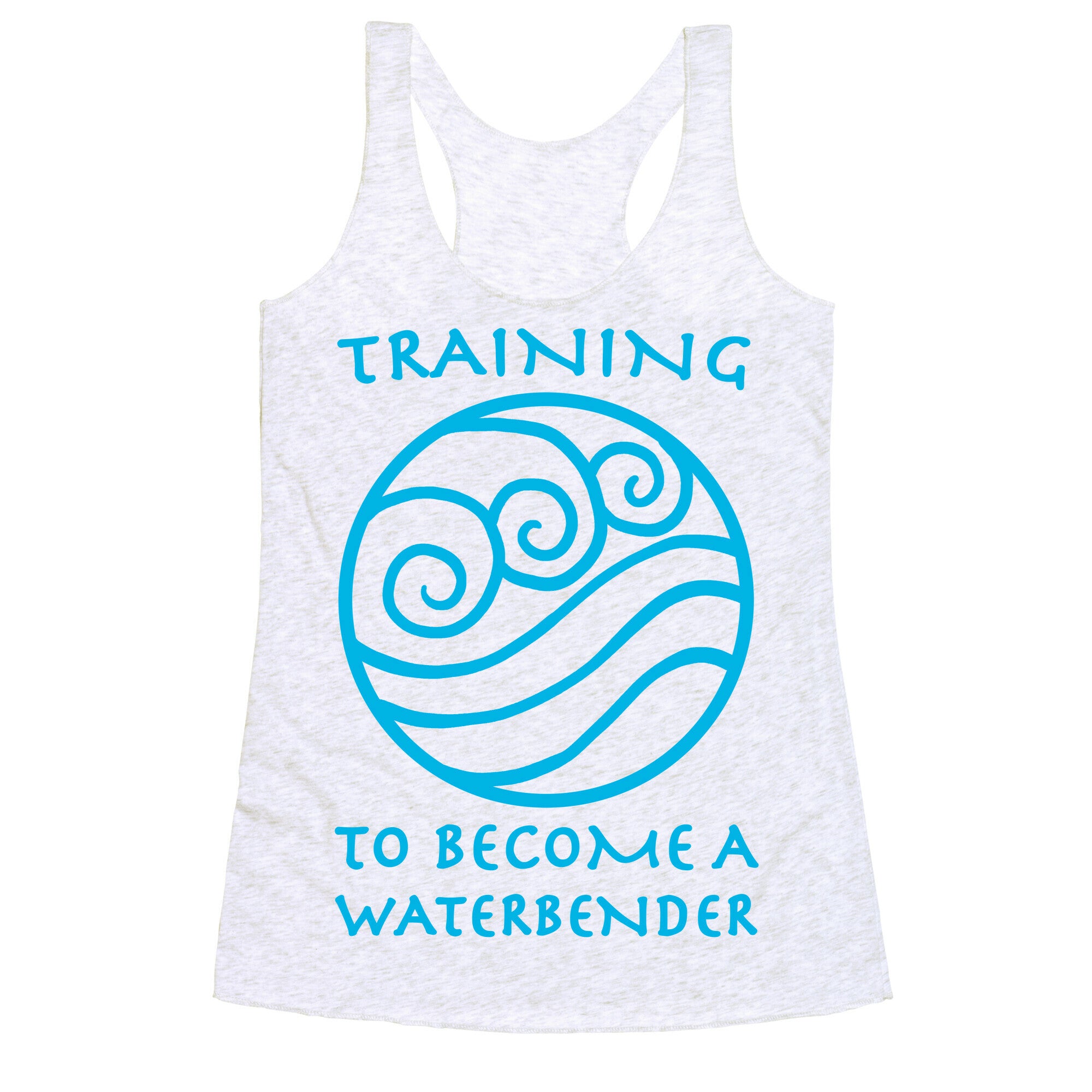 Training to Become A Waterbender Racerback Tank