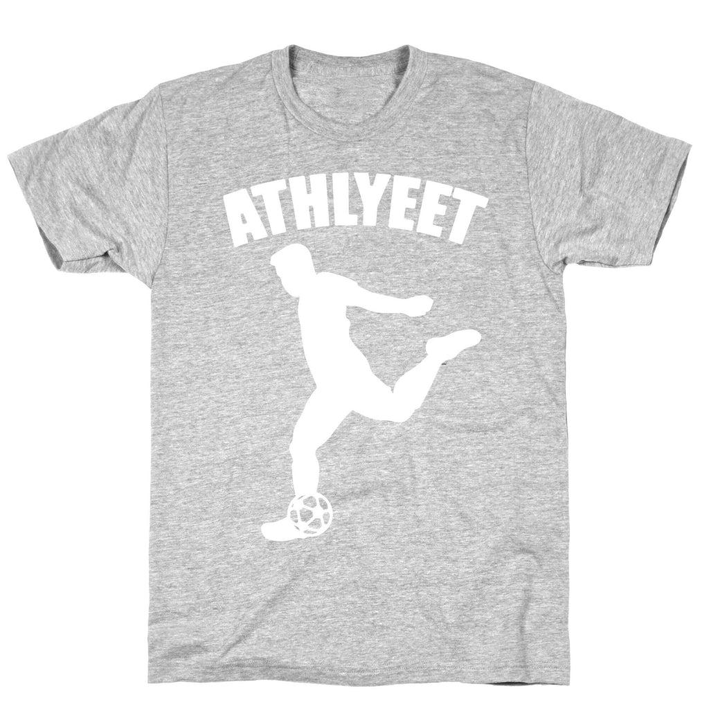 Athlyeet Soccer White Print T-Shirt
